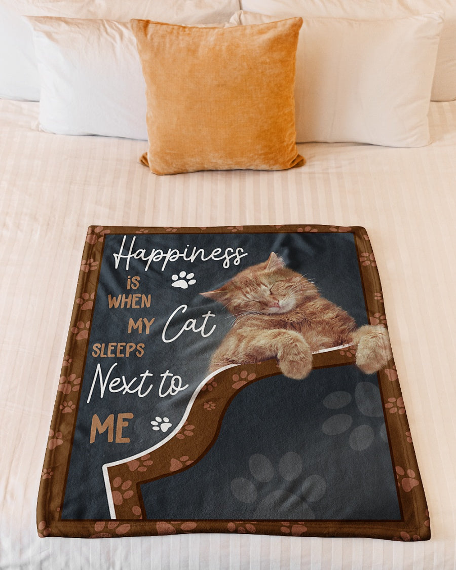 Happiness Is When My Cat Sleeps Next To Me Blanket Gift For Cat Lovers Birthday Gift Home Decor Bedding Couch Sofa Soft And Comfy Cozy 1632987802227.jpg