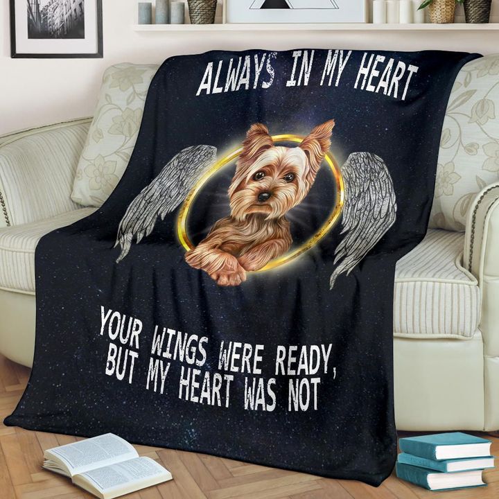 Yorkie In Heaven Fleece Blanket Dog Halo - Memorial Dog Gift For Family Friends Birthday Gift Home Decor Bedding Couch Sofa Soft 1632992299128.jpg