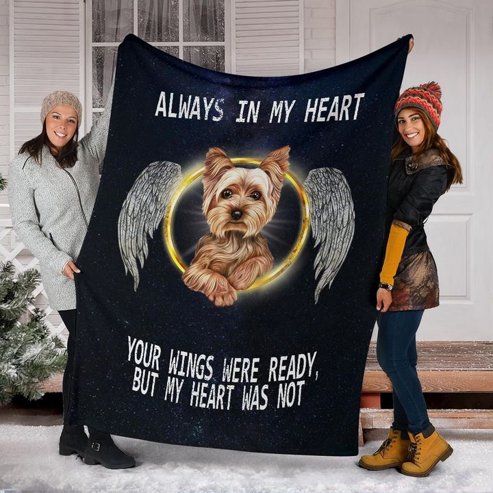 Yorkie In Heaven Fleece Blanket Dog Halo - Memorial Dog Gift For Family Friends Birthday Gift Home Decor Bedding Couch Sofa Soft 1632992299208.jpg