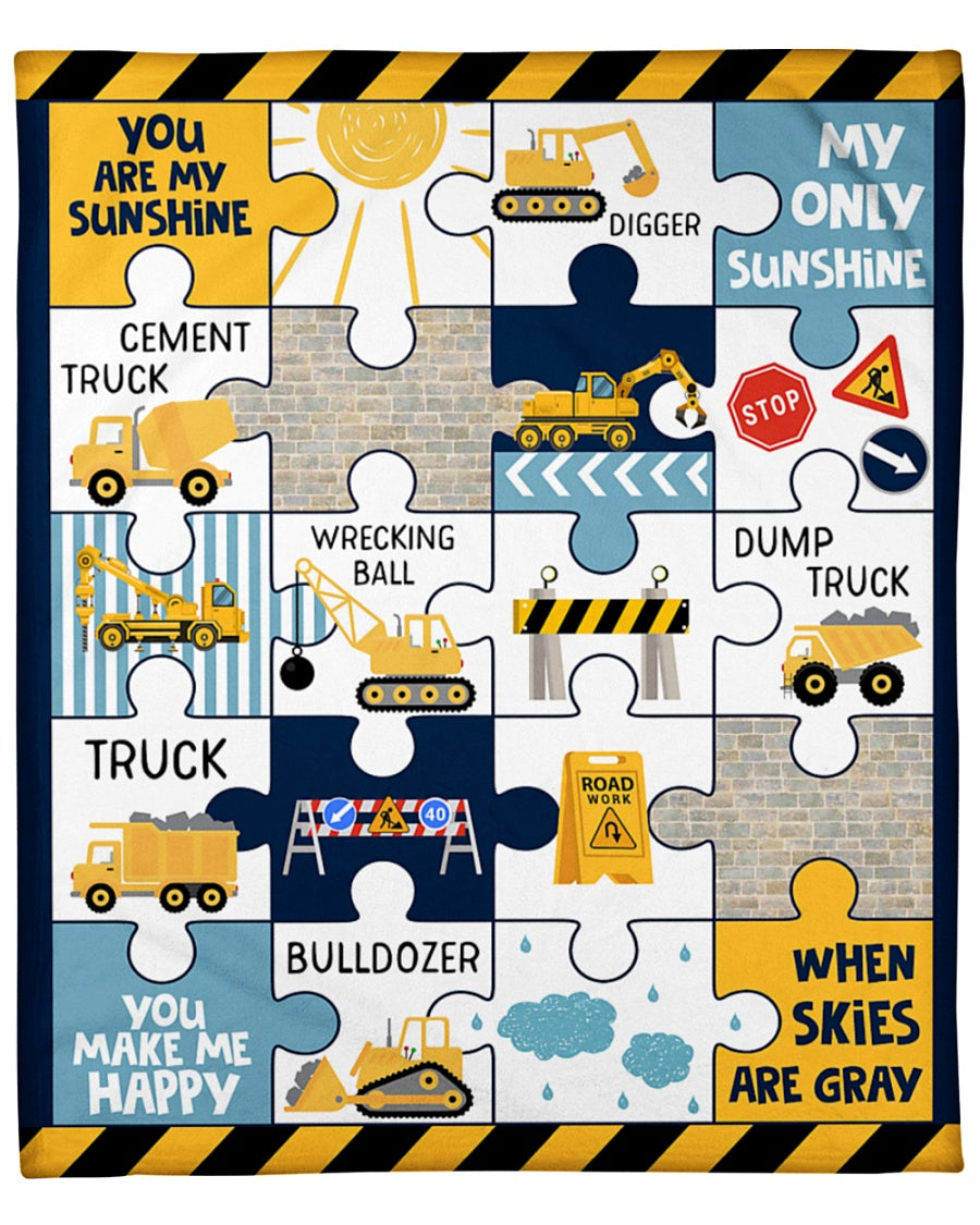 Gift For Baby Blanket, Heavy Equipment You Are My Sunshine Blanket Gift For Baby Boy Kids Birthday Gift Home Decor Bedding Couch Sofa Soft And Comfy Cozy 1633075819985.jpg