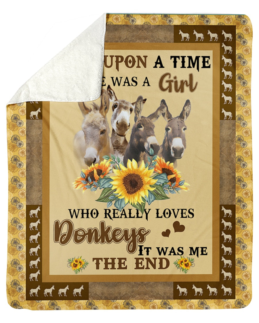 There Was A Girl Who Really Loves Donkeys Sunflower Blanket Gift For Donkey Lovers Birthday Gift Home Decor Bedding Couch Sofa Soft And Comfy Cozy 1633081897376.jpg