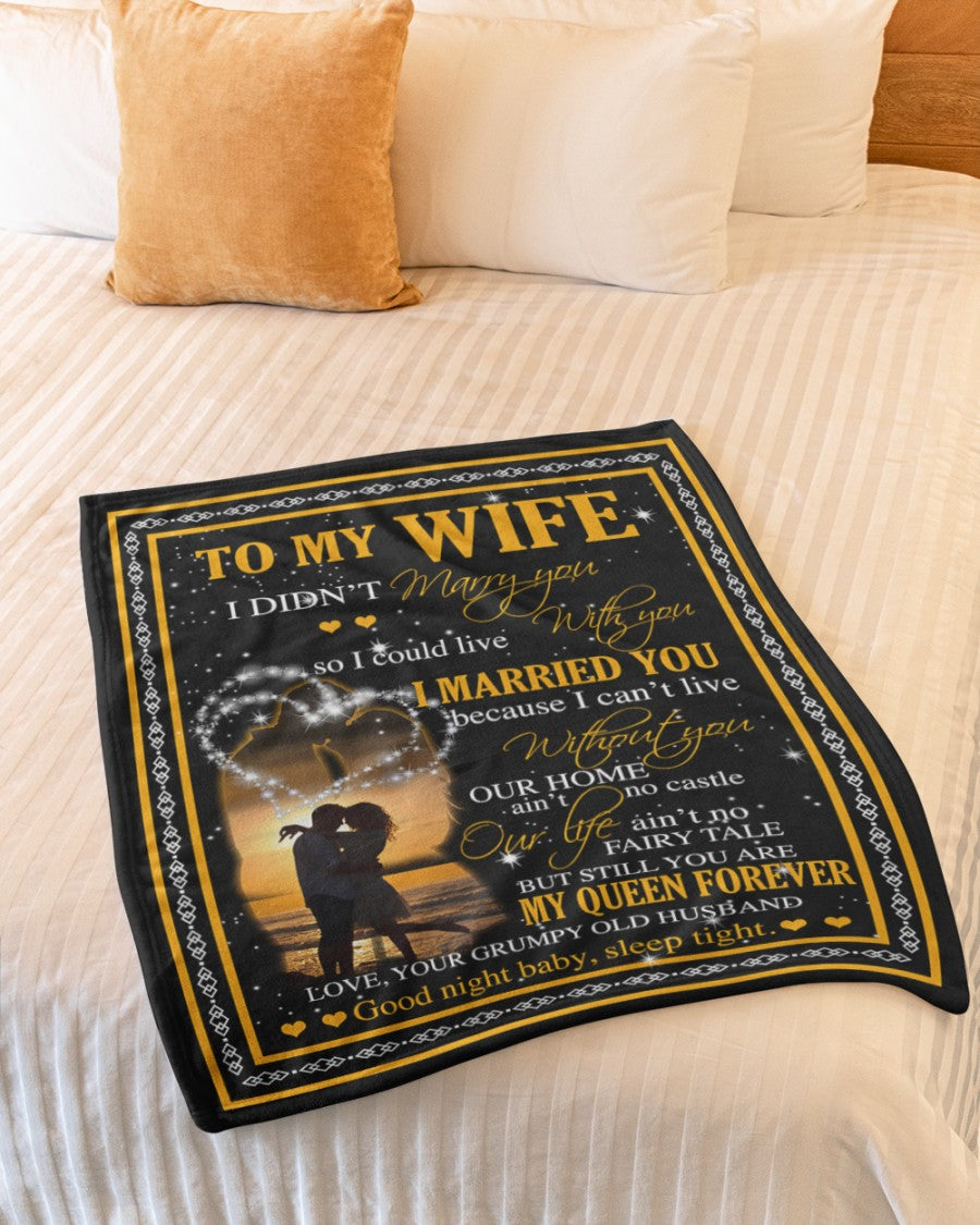 To my WIFE Blanket - so I could live With you I Married You Fleece Blanket Gift For Wife From Husband Birthday Gift Home Decor Bedding Couch Sofa Soft 1633335929652.jpg