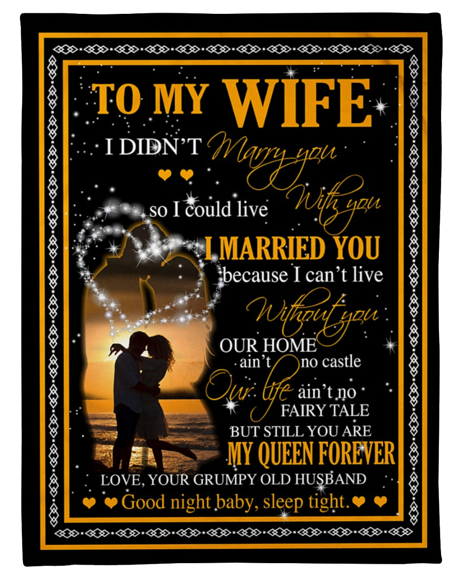 To my WIFE Blanket - so I could live With you I Married You Fleece Blanket Gift For Wife From Husband Birthday Gift Home Decor Bedding Couch Sofa Soft 1633335929800.jpg