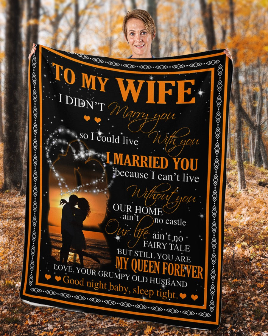 To my WIFE Blanket - so I could live With you I Married You Fleece Blanket Gift For Wife From Husband Birthday Gift Home Decor Bedding Couch Sofa Soft 1633335929841.jpg