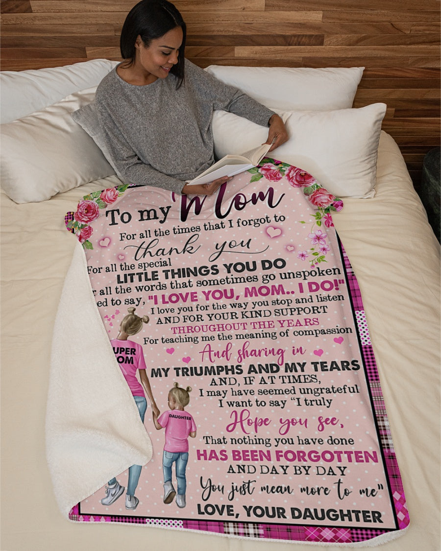 To My Mom Fleece Blanket, For All The Special Little Things You Do Gift For Mom From Daughter Birthday Gift Home Decor Bedding Couch Sofa Soft 1633336142703.jpg