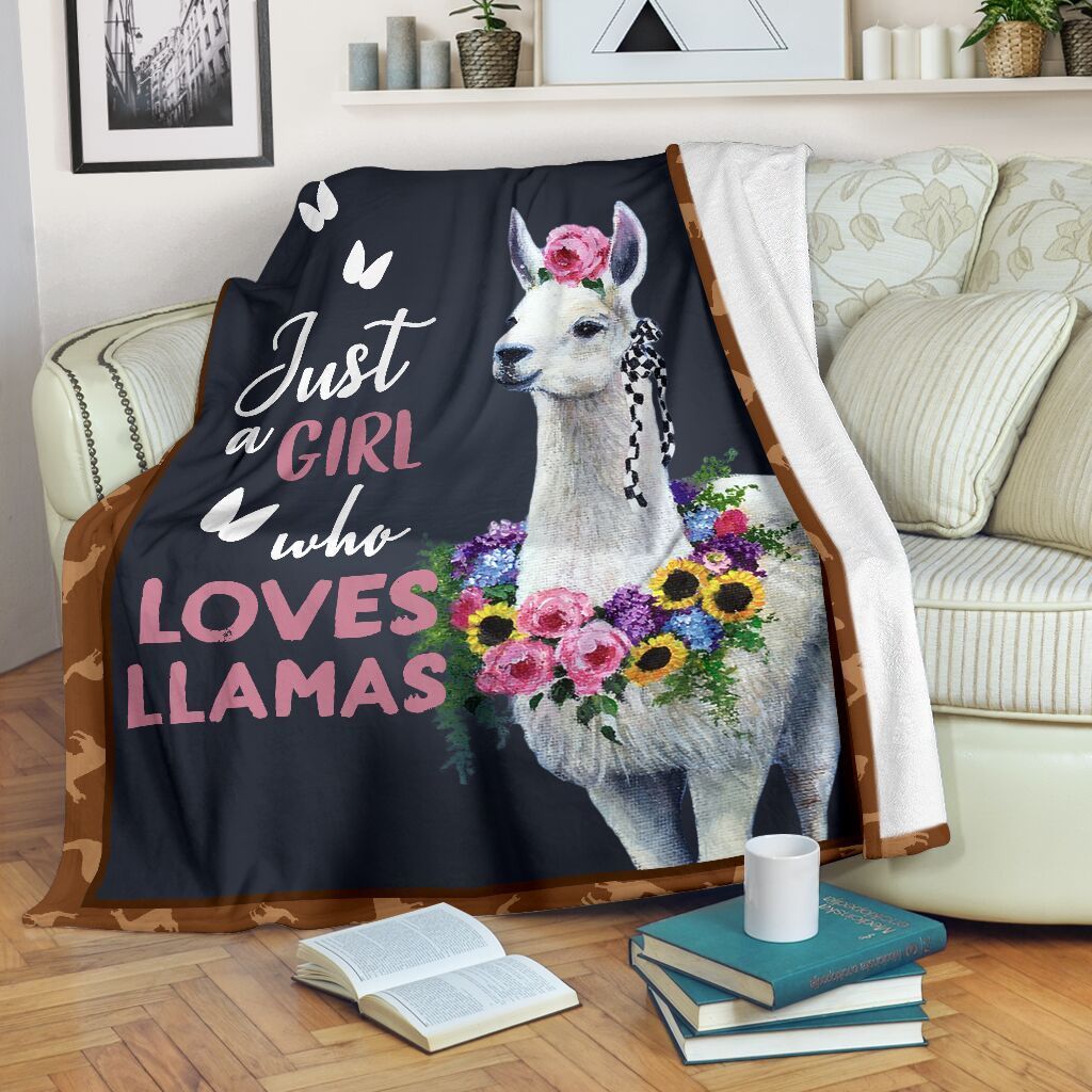 Animal Blanket, Just A Girl Who Loves Llamas Purple Rose 1633513448491.jpg