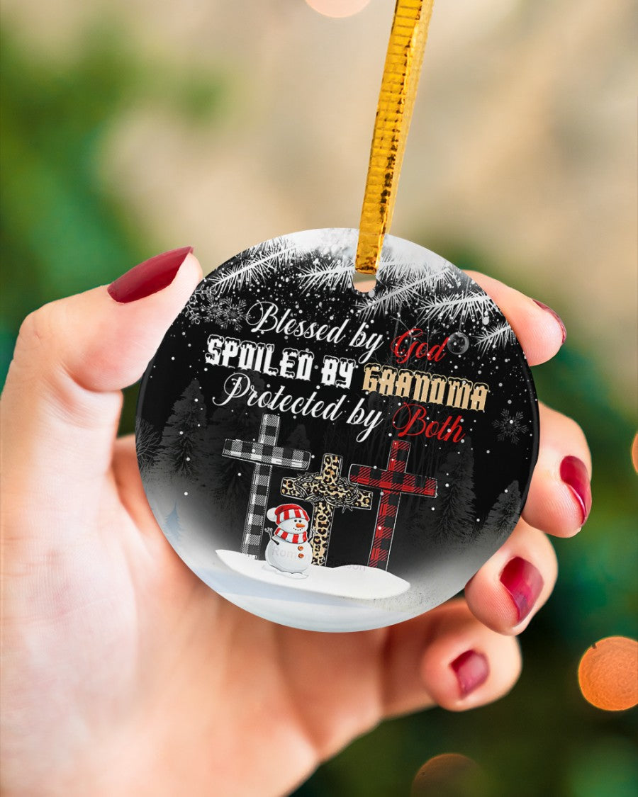 Grandma - Blessed By God Spoiled By Grandma Circle Ornament, Gift Porcelain Ceramic Home Decorations Ornament Pendant Gift Idea For Christmas Tree D cor 1633598071687.jpg