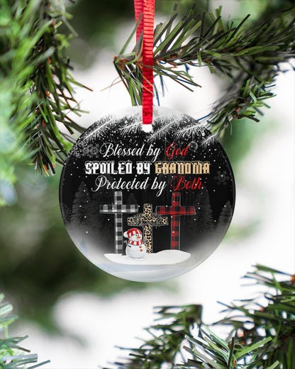 Grandma - Blessed By God Spoiled By Grandma Circle Ornament, Gift Porcelain Ceramic Home Decorations Ornament Pendant Gift Idea For Christmas Tree D cor 1633598071704.jpg