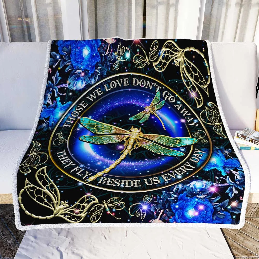 Those We Love Don't Go Away They Fly Beside Us Every Day - Dragonfly Fleece Blanket Memorial Gift Home Decor Bedding Couch Sofa Soft And Comfy Cozy 1633664399282.jpg