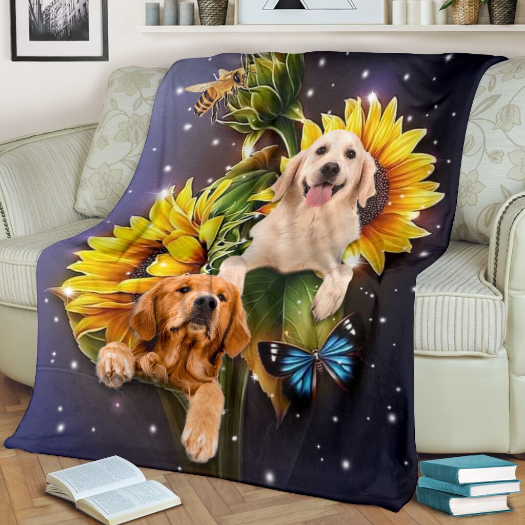 Golden Retriever Sunflower Butterfly Beautiful Blanket Gift For Dog Lovers Birthday Gift Home Decor Bedding Couch Sofa Soft And Comfy Cozy 1633937105943.jpg
