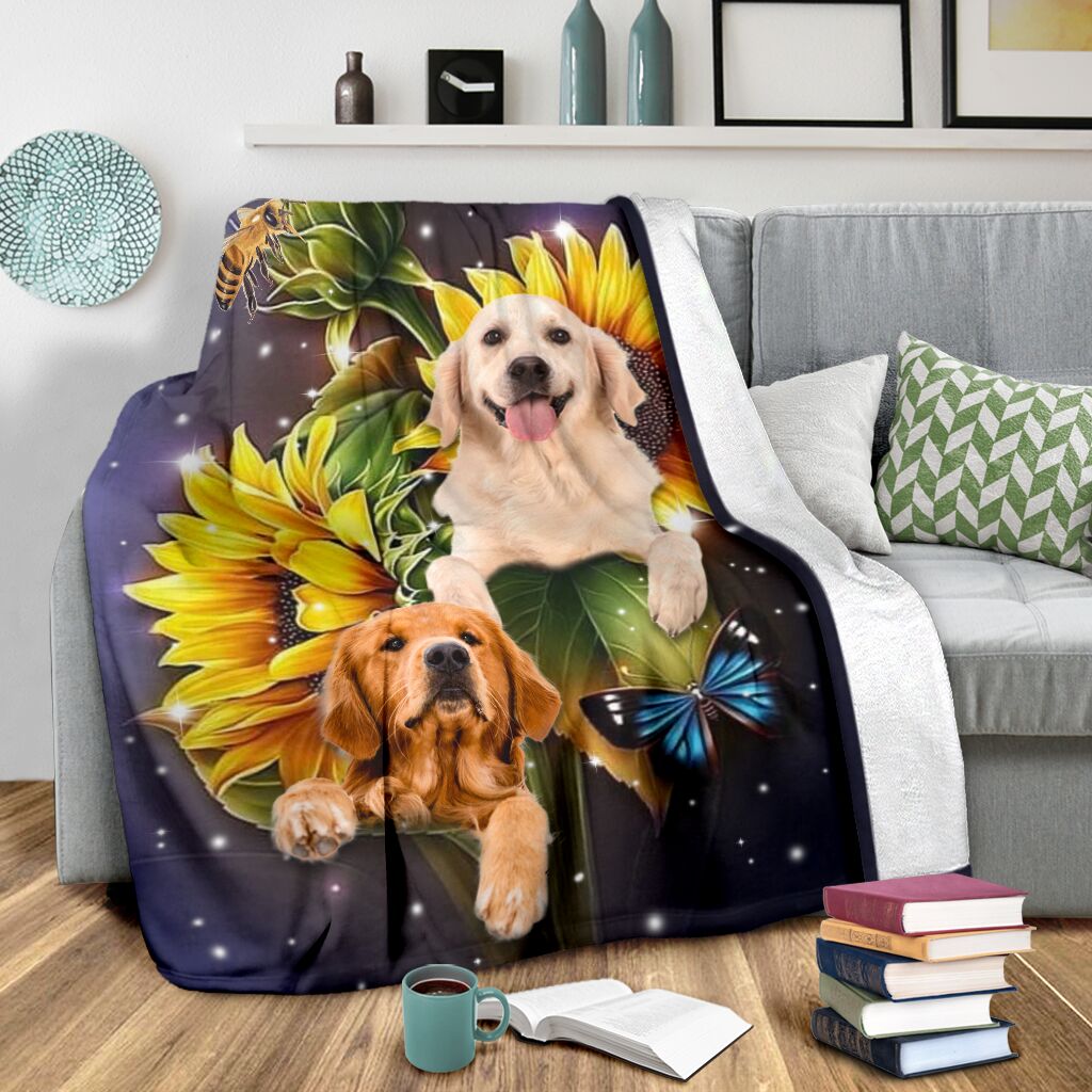 Golden Retriever Sunflower Butterfly Beautiful Blanket Gift For Dog Lovers Birthday Gift Home Decor Bedding Couch Sofa Soft And Comfy Cozy 1633937106022.jpg