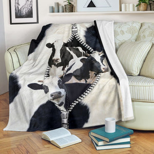 Cow Blanket, Dairy Cows Zipper Blanket Gift For Cow Lovers 1633938814419.jpg
