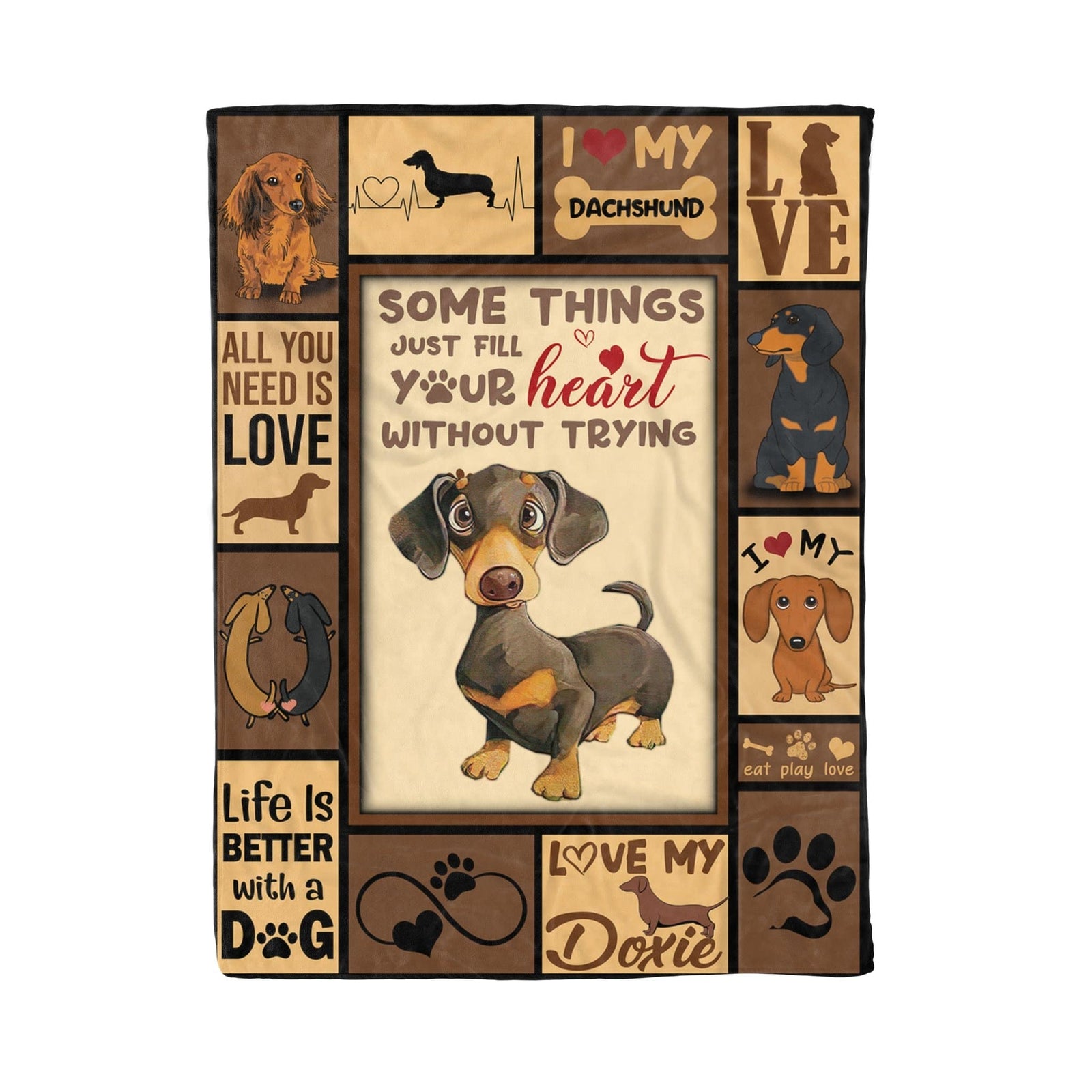 Funny Doxie Blanket, Dog Lovers Blanket Some Things Just Fill Your Heart Dachshund Fleece Blanket Birthday Gift Home Decor Bedding Couch Sofa Soft And Comfy Cozy 1633948162230.jpg