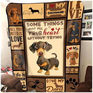 Funny Doxie Blanket, Dog Lovers Blanket Some Things Just Fill Your Heart Dachshund Fleece Blanket Birthday Gift Home Decor Bedding Couch Sofa Soft And Comfy Cozy 1633948162794.jpg