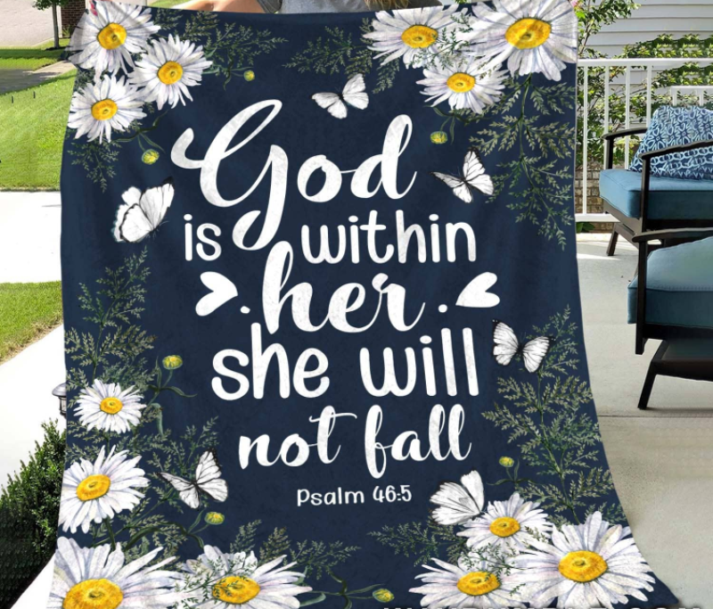 Daisy - God Is Within Her, She Will Not Fall Fleece Blanket, Gift For Family & Friends Birthday Gift Home Decor Bedding Couch Sofa Soft And Comfy Cozy 1634007543746.png