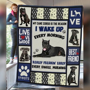 My Cane Corso Is The Reason I Wake Up Every Morning Blanket Gift For Dog Lovers Birthday Gift Home Decor Bedding Couch Sofa Soft And Comfy Cozy 1634020773053.jpg