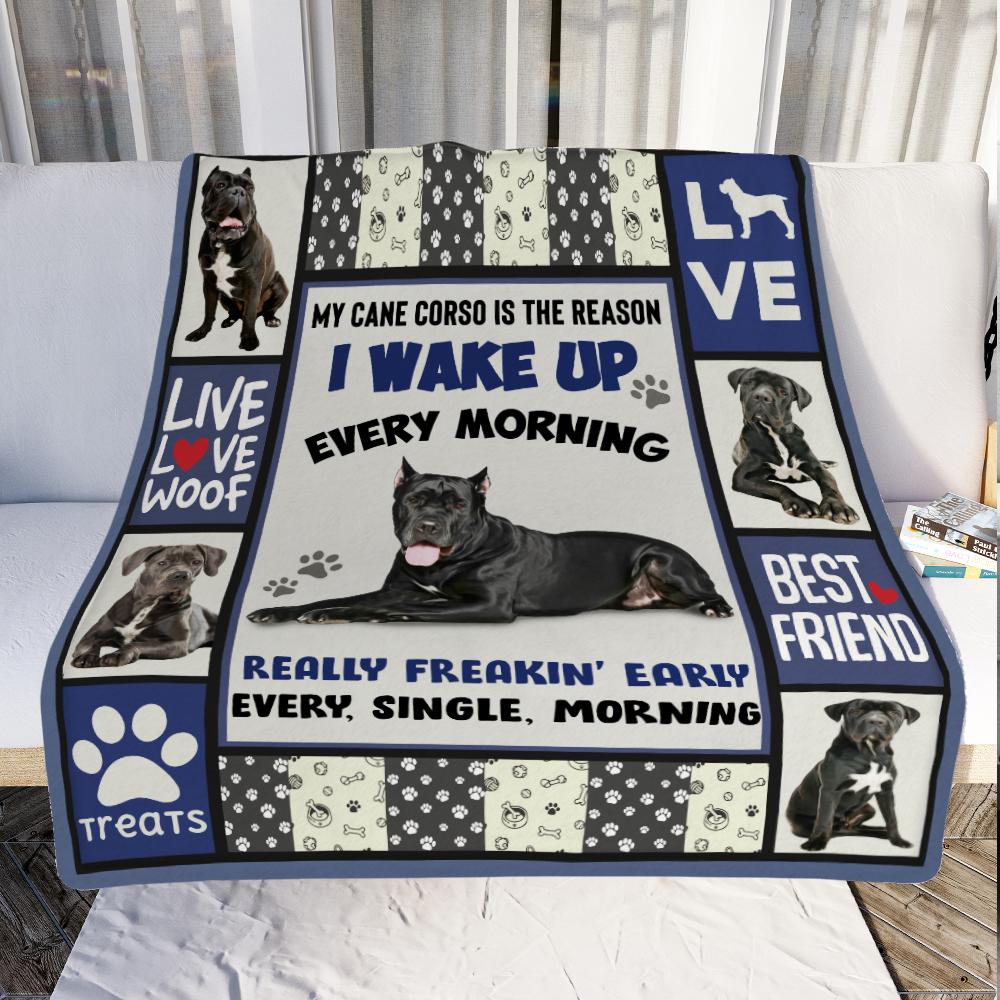 My Cane Corso Is The Reason I Wake Up Every Morning Blanket Gift For Dog Lovers Birthday Gift Home Decor Bedding Couch Sofa Soft And Comfy Cozy 1634020773071.jpg