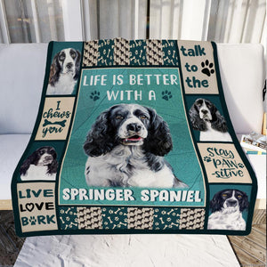 Life Is Better With A Springer Spaniel Dog Blanket Gift For Dog Lovers Birthday Gift Home Decor Bedding Couch Sofa Soft And Comfy Cozy 1634023723870.jpg