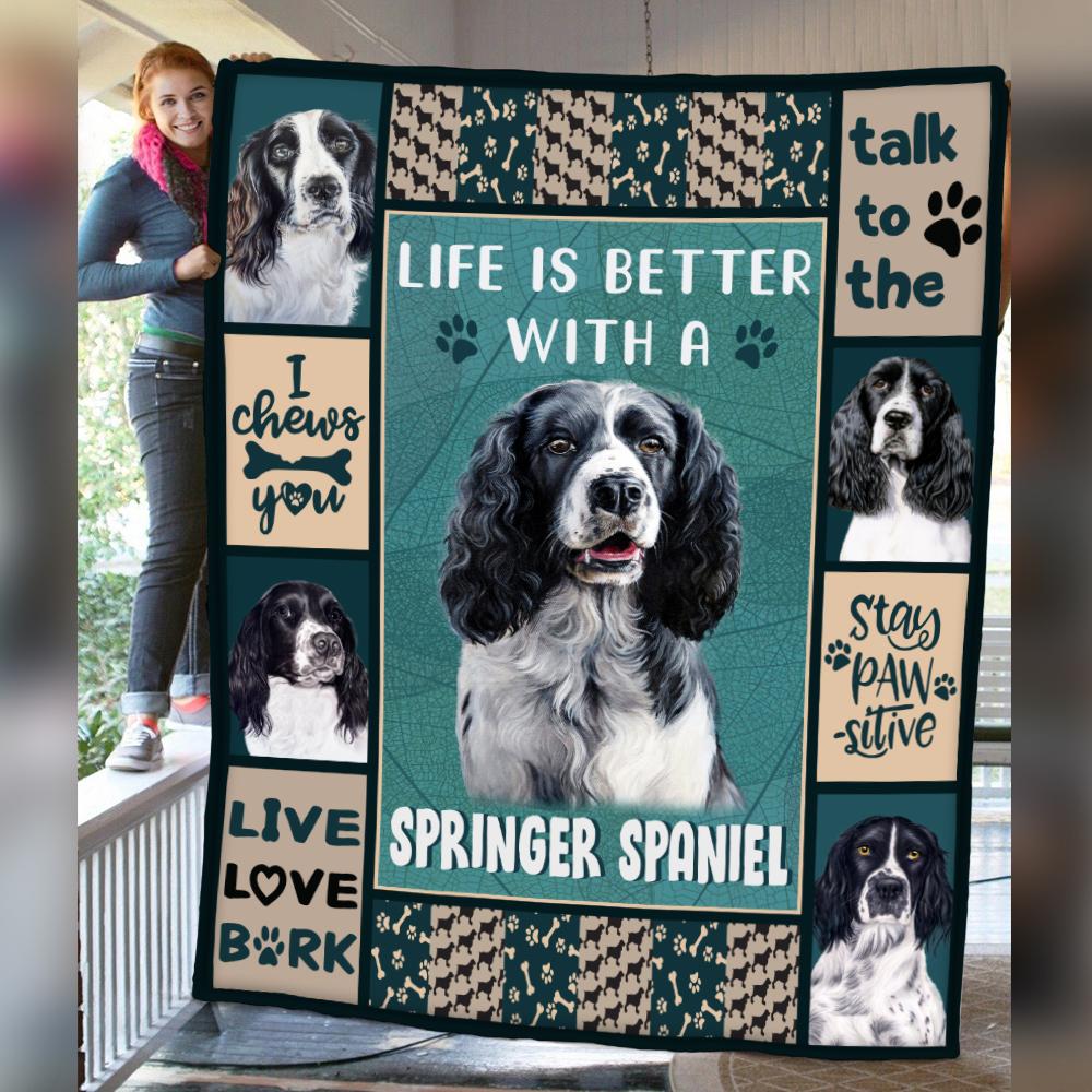 Life Is Better With A Springer Spaniel Dog Blanket Gift For Dog Lovers Birthday Gift Home Decor Bedding Couch Sofa Soft And Comfy Cozy 1634023724087.jpg