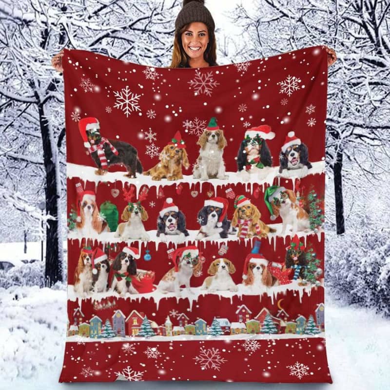 Cavalier King Charles Spaniel Merry Christmas Noel Blanket Gift For Dog Lovers, Gift For Christmas, Birthday Gift Home Decor Bedding Couch Sofa Soft And Comfy Cozy 1634116995642.jpg
