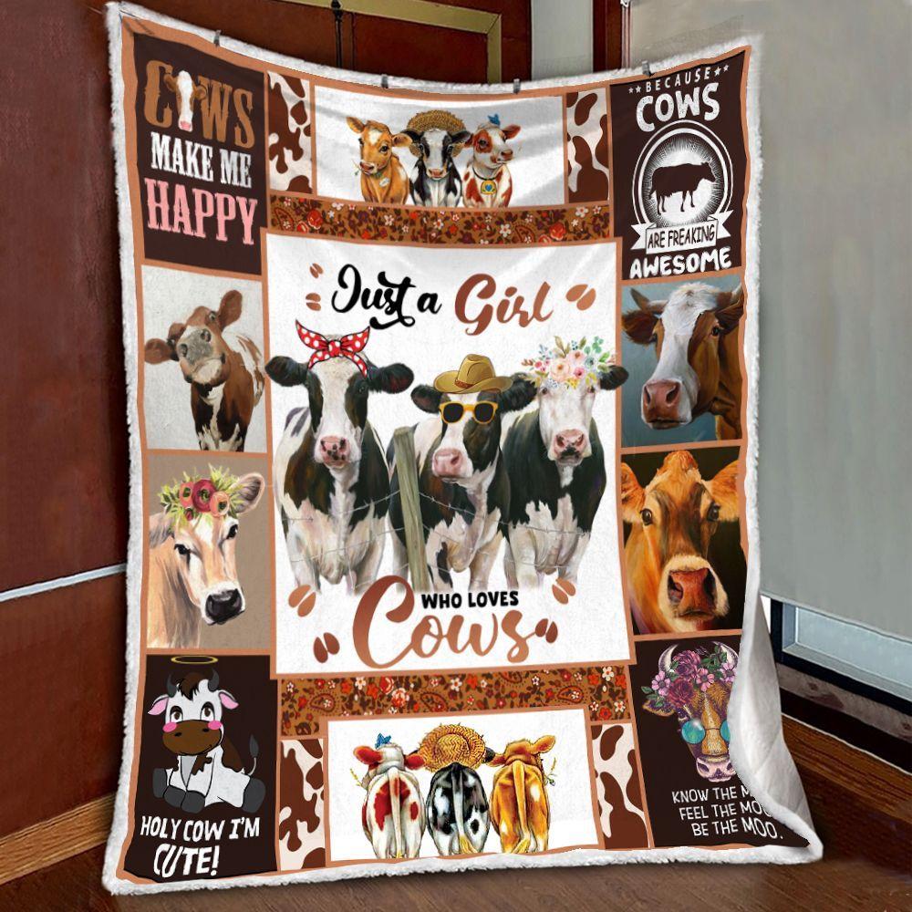 Cows Just A Girl Who Loves Cows Fleece Blanket, Gift For Dog Lovers, Gift For Family Friends Gift Home Decor Bedding Couch Sofa Soft 1634117670208.jpg