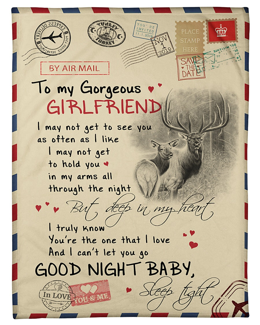 To My Gorgeous Girlfriend - I Can't Let You Go Blanket, I May Not Get To See You Gift For Girlfriend From Boyfriend Birthday Gift Home Decor Bedding Couch Sofa Soft 1634199546653.jpg