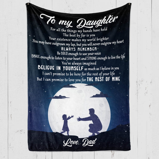 Gift For Daughter Blanket, Daughter Dad - Believe in Yourself - Fleece Blanket 1634631567090.jpg