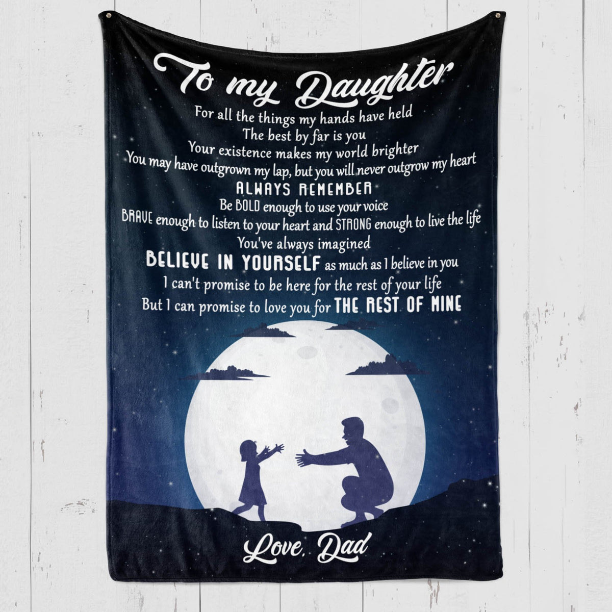 Gift For Daughter Blanket, Daughter Dad - Believe in Yourself - Fleece Blanket 1634631567090.jpg
