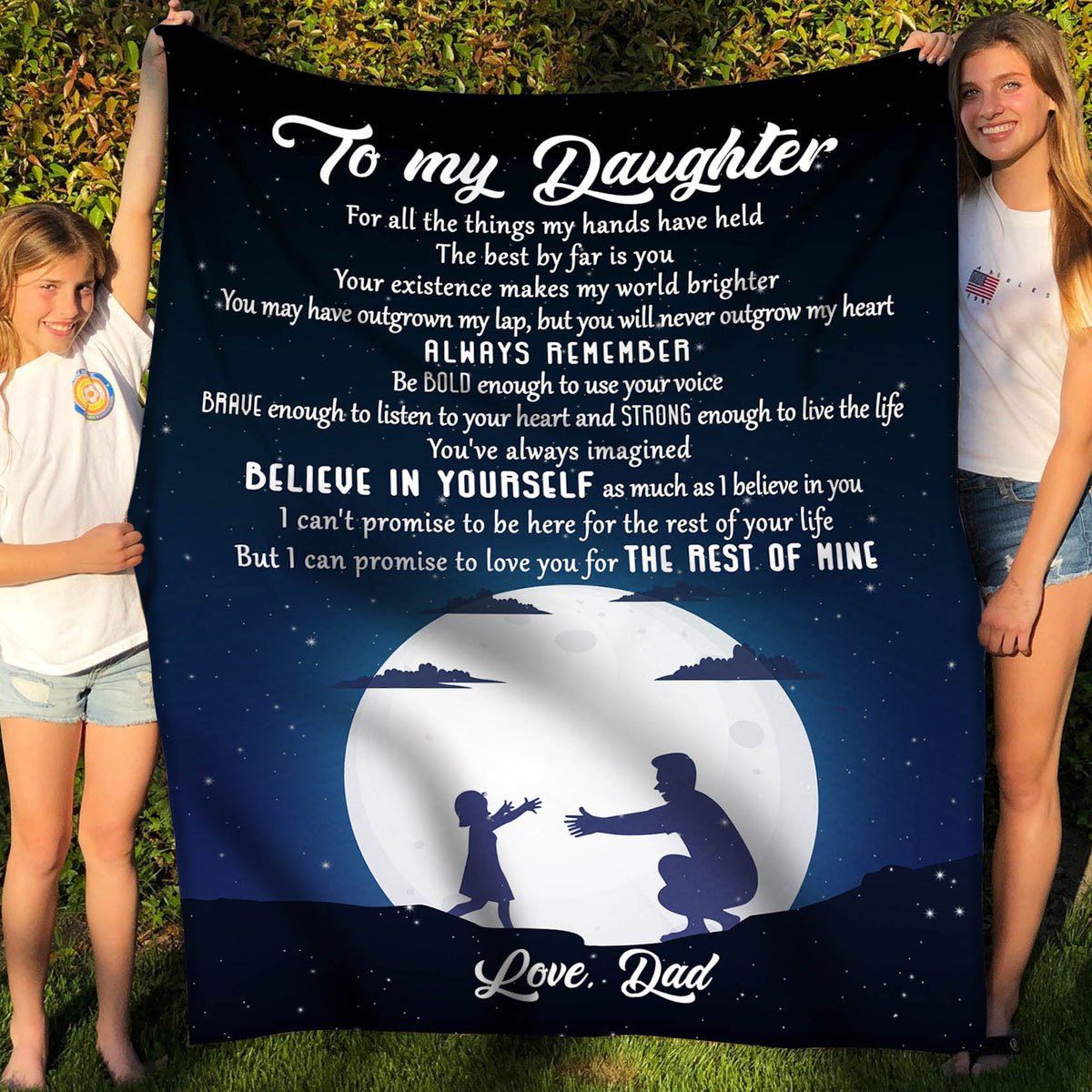 Gift For Daughter Blanket, Daughter Dad - Believe in Yourself - Fleece Blanket 1634631567566.jpg