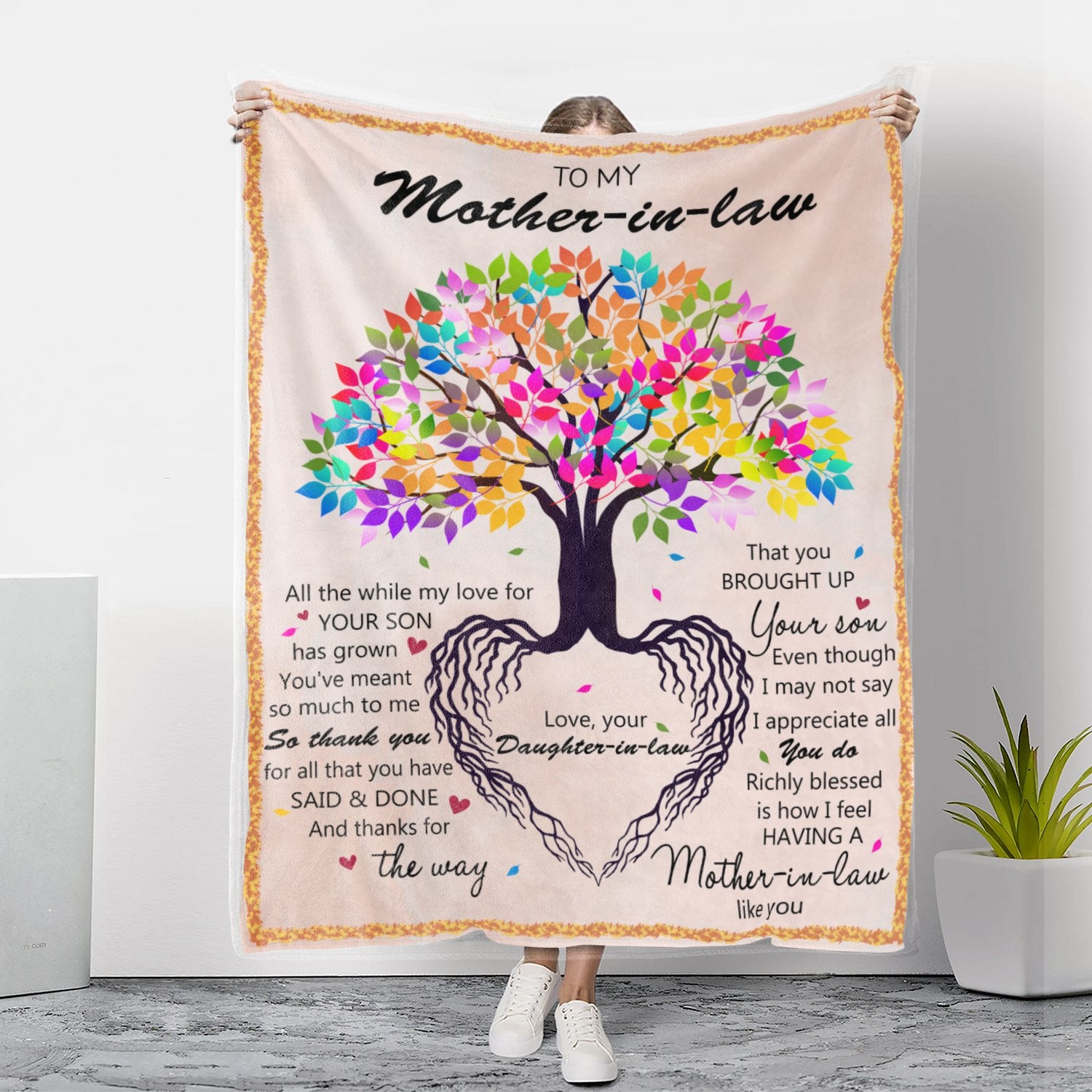To My Mother-in-law Fleece Blanket, Richly Blessed, Gift For Mother-in-law From Daughter-in-law Birthday Gift Home Decor Bedding Couch Sofa Soft 1634631909291.jpg