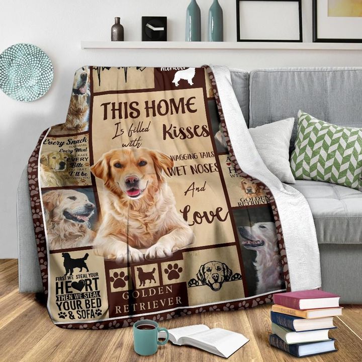 Dog Blanket, Golden Retriever This Home Is Filled With Kisses Blanket 1634721541191.jpg