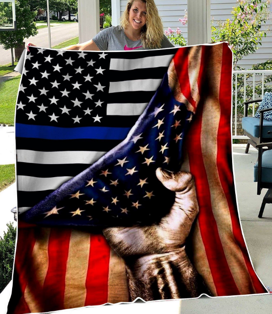 Thin Blue Line Patriotic American Flag Blanket Gift For Police Birthday Gift Home Decor Bedding Couch Sofa Soft And Comfy Cozy 1634787566505.png