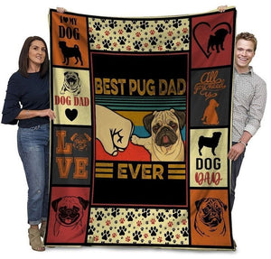 Best Pug Dad Ever, Pug Dog Lovers Fleece Blanket, Gift For Dad Birthday Gift Home Decor Bedding Couch Sofa Soft And Comfy Cozy 1634804623567.jpg