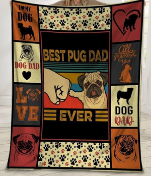 Best Pug Dad Ever, Pug Dog Lovers Fleece Blanket, Gift For Dad Birthday Gift Home Decor Bedding Couch Sofa Soft And Comfy Cozy 1634804624830.png