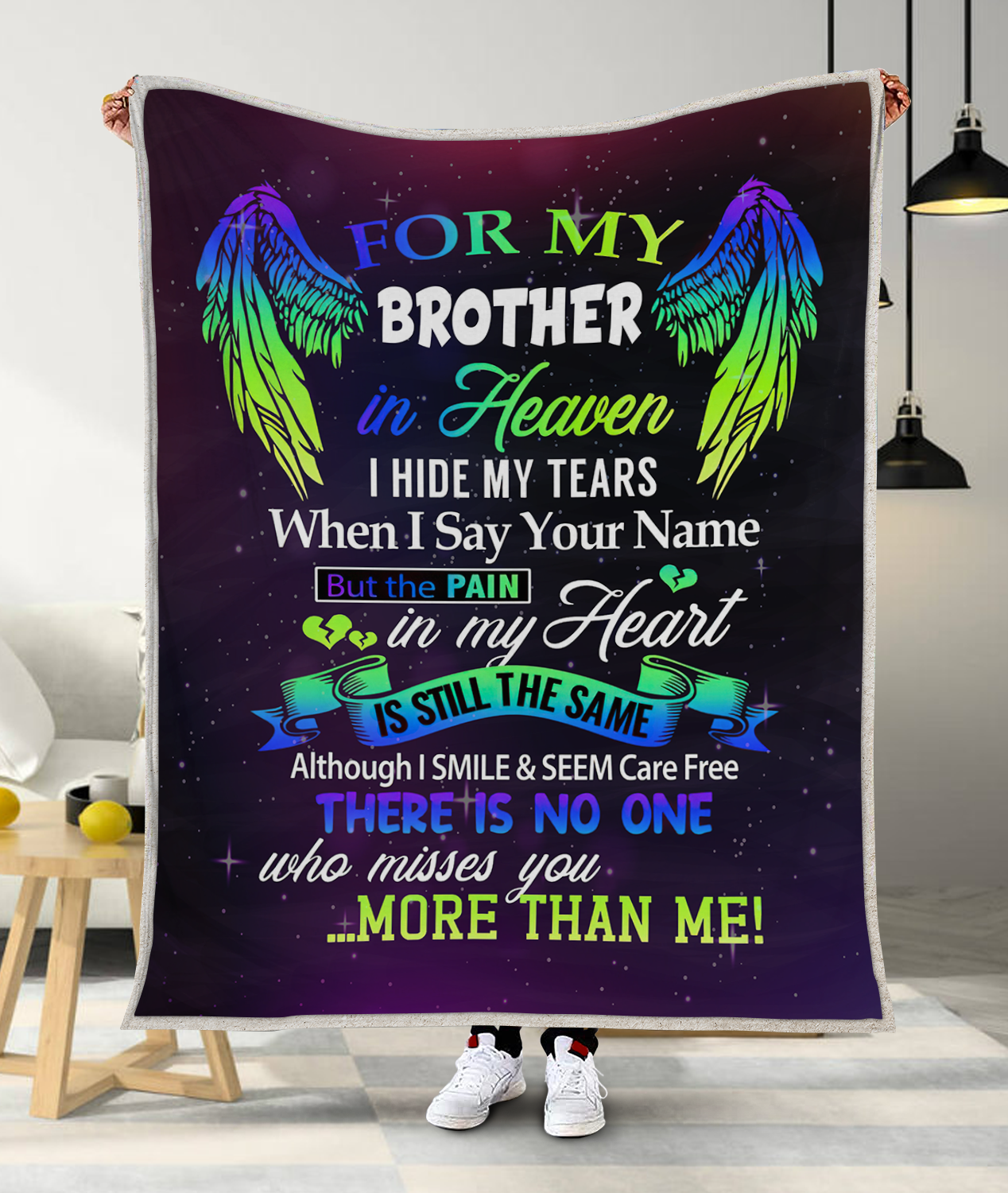 Gift For Brother Blanket, For My Brother In Heaven Memorial Blanket Gift For Friend 1634808508049.png