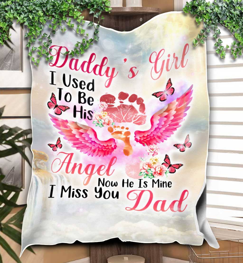 I Miss You Dad Memorial Blanket Gift For Friend Family Home Decor Bedding Couch Sofa Soft and Comfy Cozy 1634809057779.jpg