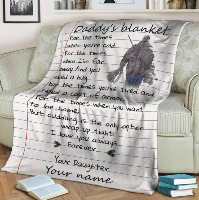 Personalized Gift For Father Blanket, Daddy's Hunting Blanket, Gift For Father From Daughter 1634892537327.png