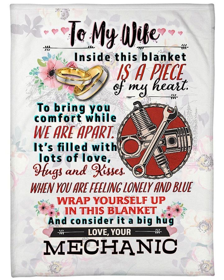 To My Wife Personalized Name Fleece Blankets-gifts For My Wifes Valentine Birthday-mechanic's Wife Consider It A Big Hug Girlfriend Her 1634894866271.jpg