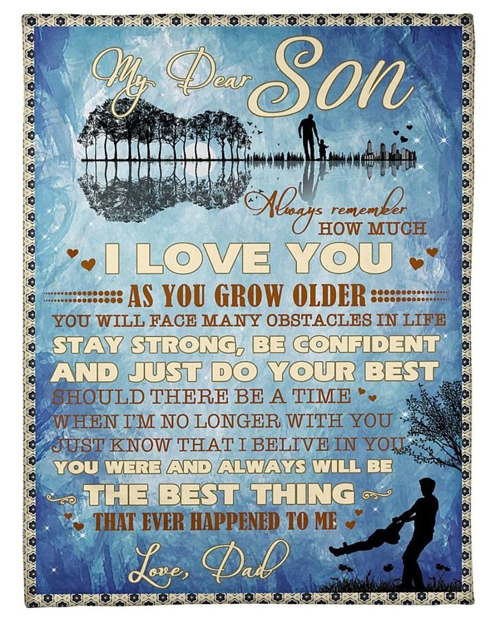 Remember How Much I Love You Guitar Dad To Son Blanket Gift For Son From Dad Birthday Gift Home Decor Bedding Couch Sofa Soft and Comfy Cozy 1634896316896.jpg