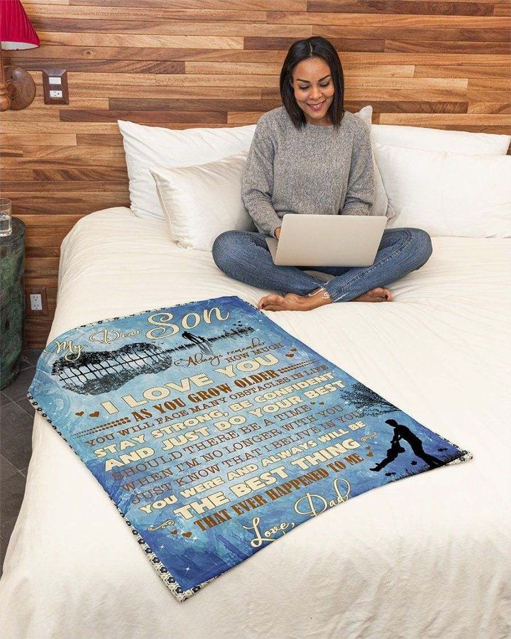 Remember How Much I Love You Guitar Dad To Son Blanket Gift For Son From Dad Birthday Gift Home Decor Bedding Couch Sofa Soft and Comfy Cozy 1634896316968.jpg