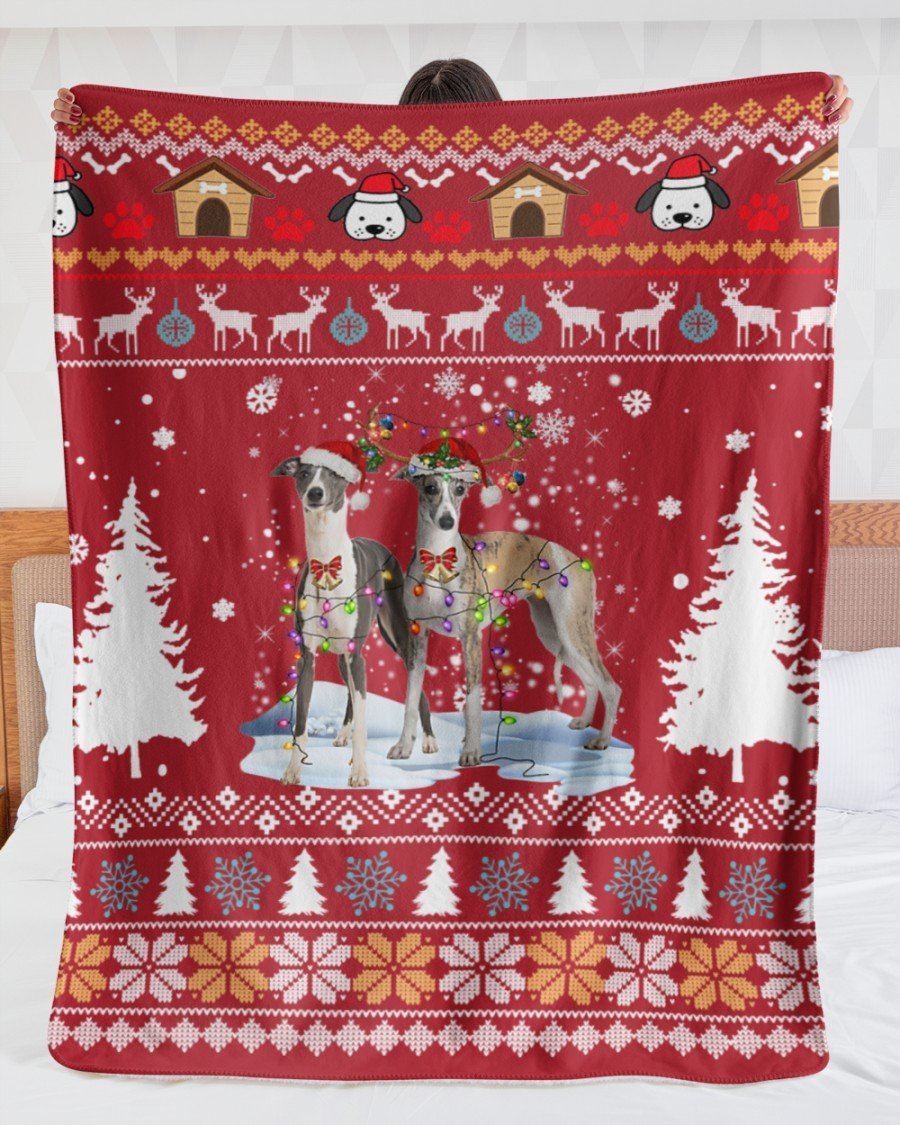 Whippet Snow Christmas Red Blanket Gift For Dog Lovers Birthday Gift Home Decor Bedding Couch Sofa Soft And Comfy Cozy 1634960149537.jpg