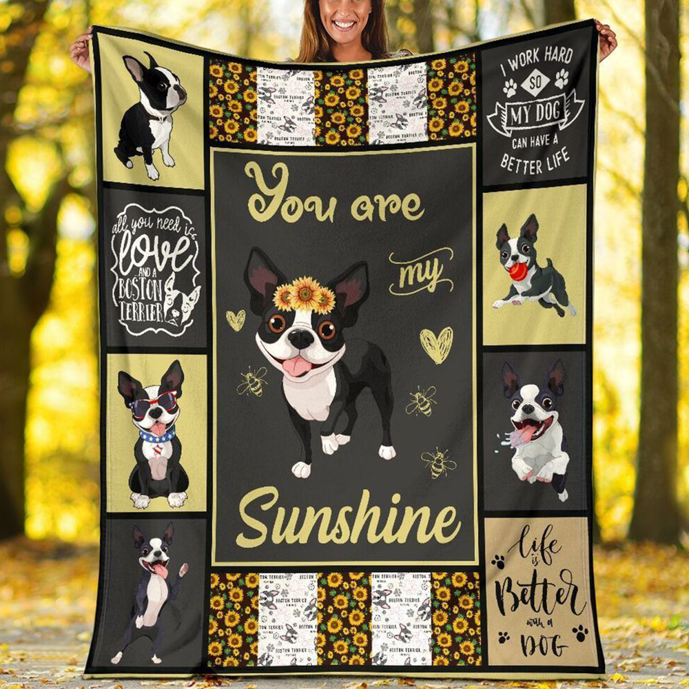 You Are My Sunshine Boston Terrier Life Is Better With A Dog Fleece Blanket Gift For Dog Lovers Home Decor Bedding Couch Sofa Soft And Comfy Cozy 1635387094100.png