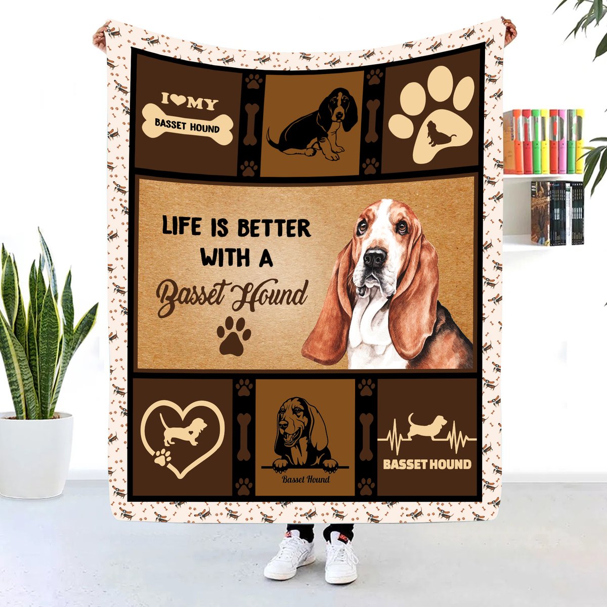 Life Is Better With A Basset Hound, I Love My Basset Hound Fleece Blanket Gift For Dog Lovers Home Decor Bedding Couch Sofa Soft And Comfy Cozy 1635395441257.jpg