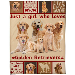 Just A Girl Who Loves Golden Retrievers, Life Is Golden Fleece Blanket Gift For Dog Lovers Home Decor Bedding Couch Sofa Soft And Comfy Cozy 1635395512639.jpg