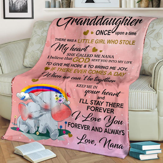 To My Granddaughter I'll Stay There Forever I Love You Forever And Always - Elephants Fleece Blanket Birthday Gift Home Decor Bedding Couch Sofa Soft And Comfy Cozy 1635477198744.jpg