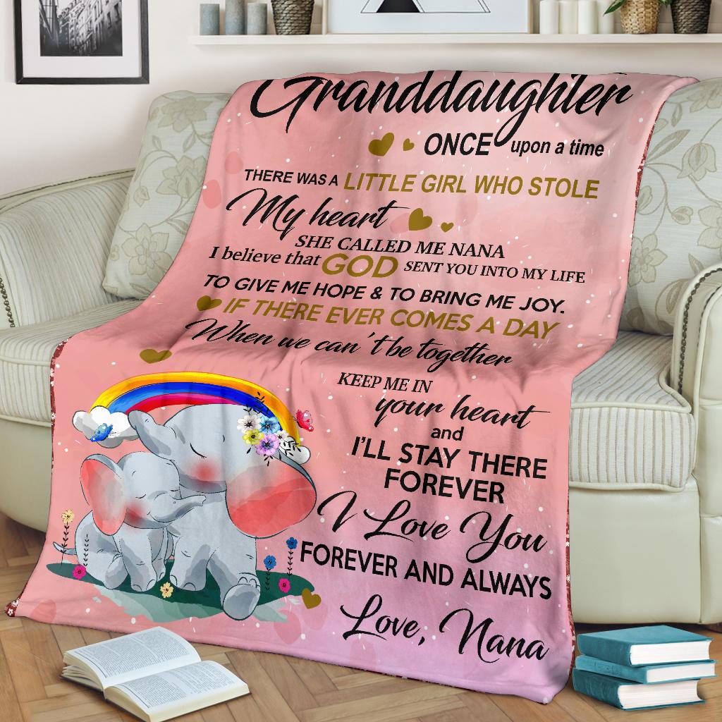 To My Granddaughter I'll Stay There Forever I Love You Forever And Always - Elephants Fleece Blanket Birthday Gift Home Decor Bedding Couch Sofa Soft And Comfy Cozy 1635477198744.jpg