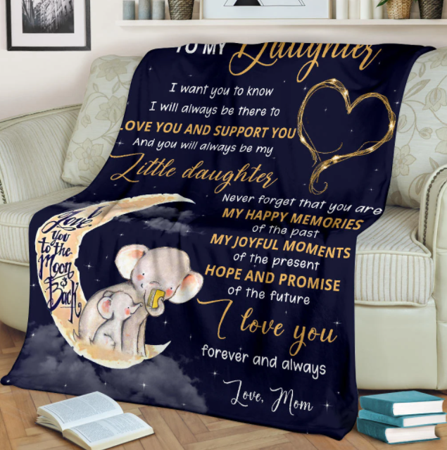 Elephant - To My Daughter You Will Always Be My Little Daughter Fleece Blanket Gift For Daughter Birthday Gift Home Decor Bedding Couch Sofa Soft And Comfy Cozy 1635481381496.png