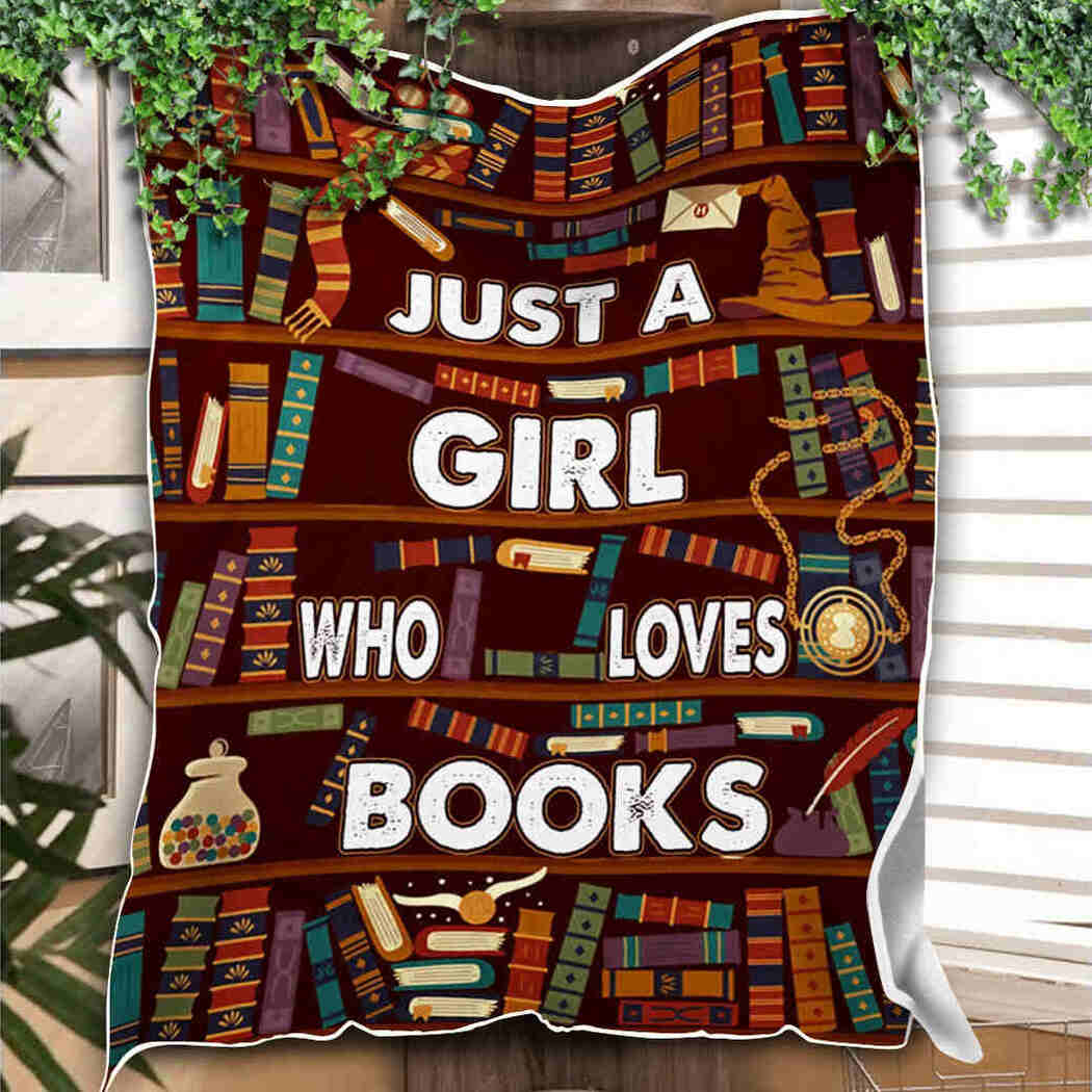 Vintage Librarian Blanket, Just A Girl Who Loves Books Blanket Gift For Book Lover Birthday Gift Bedding Couch Sofa Soft And Comfy Cozy 1635753020739.jpg