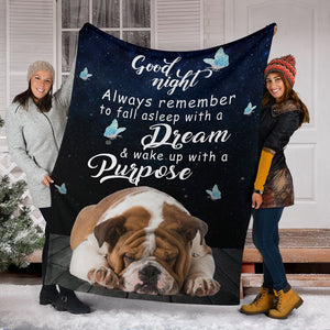 Good Night Always Remember To Fall Asleep With A Dream Dog Fleece Blanket Gift For Christmas Home Decor Bedding Couch Sofa Soft And Comfy Cozy Gift For Dog Lovers 1635913492782.jpg
