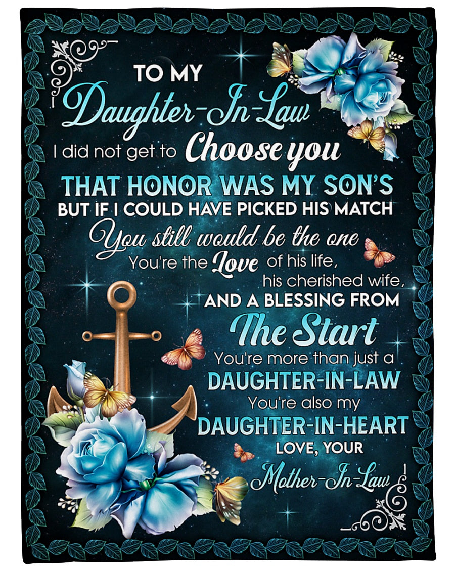 To My Daughter-in-law You Are The Love Of His Life Blanket Gift From Mother-in-law Birthday Gift Home Decor Bedding Couch Sofa Soft And Comfy Cozy 1636003276313.jpg